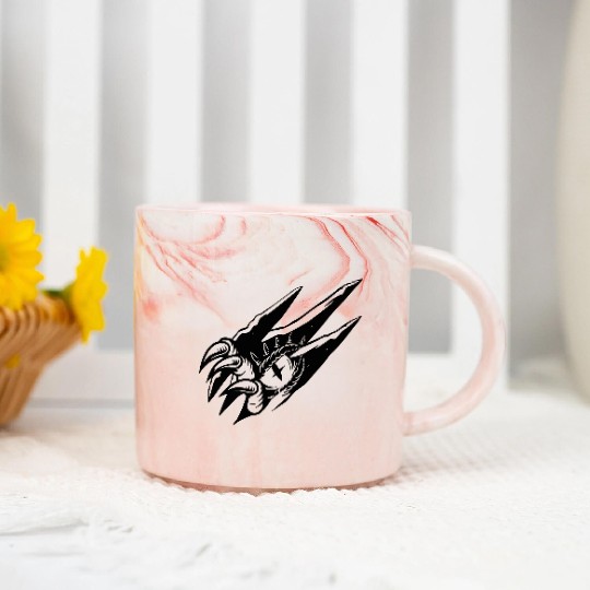 Dark Dragon Claw Emblem Print Marble Mugs