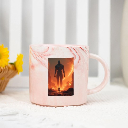 Giant Alien Overwatch Scene Marble Mugs