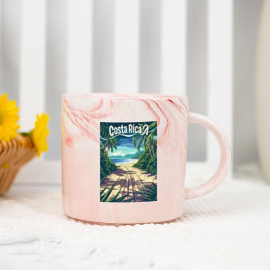 Costa Rica Tropical Paradise Adventure Beach Marble Mugs