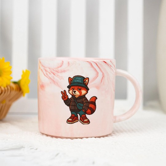 Cool Streetwear Platypus Cartoon Mascot Marble Mugs