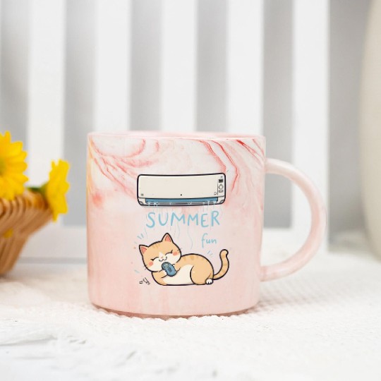 Funny Cat Marble Mugs | Retro Cat Meme Marble Mugs