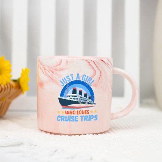 Just A Girl Who Loves Cruise Cruise Ship Summer Marble Mugs