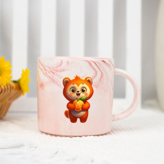 Bear with orange Marble Mugs