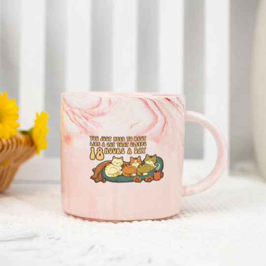 Relaxing Cat Nap Quote Design Marble Mugs