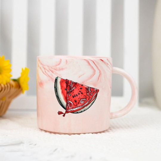 Streetwear Watermelon Slice - Fresh Summer Fruit Marble Mugs