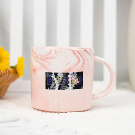 Blessed Hawaiian Maile Pikake Plumeria Marble Mugs