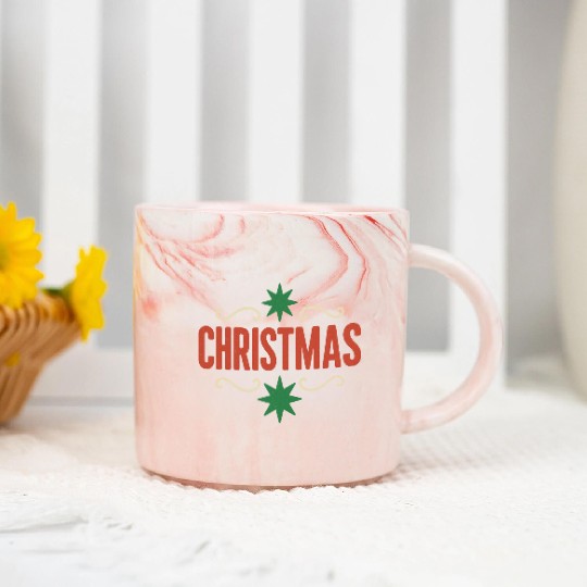 Festive Christmas Spirit Illustration Marble Mugs