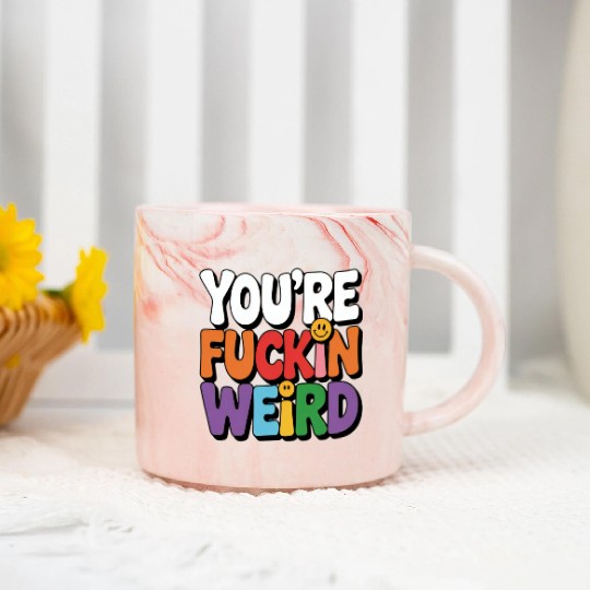 Colorful Affirmation Statement Marble Mugs
