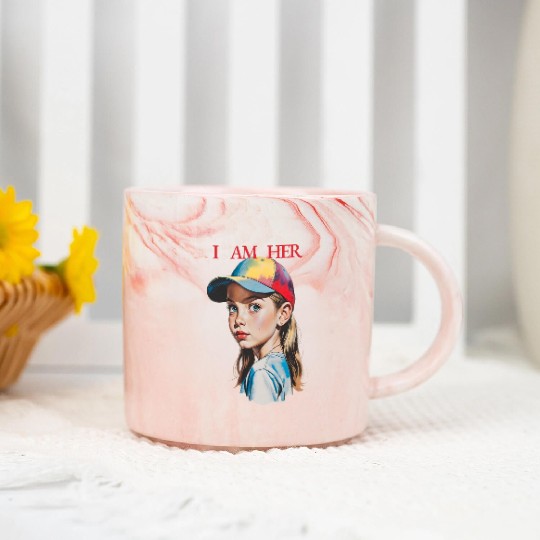 Women Empowerment Courageous Girl Marble Mugs