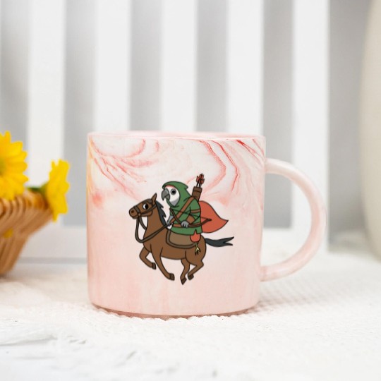 Epic Archer Parrot Riding Horse Marble Mugs