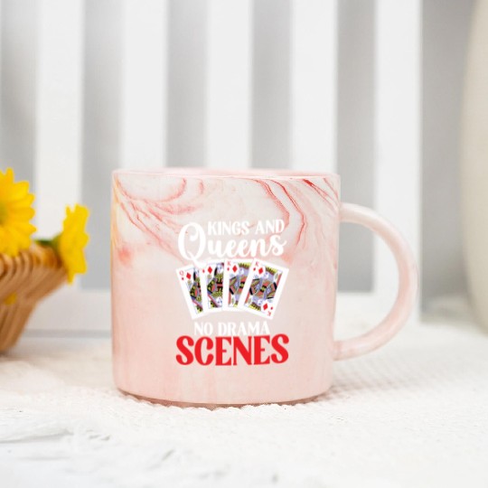 Pinochle Trick Taking Game Drama King Queen Marble Mugs