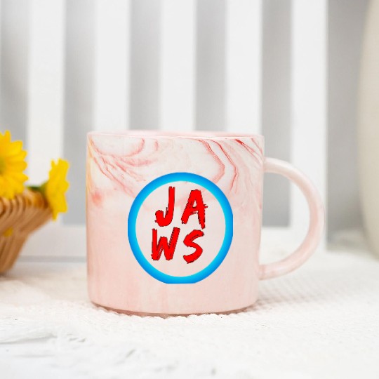 Vibrant Graffiti Style JAWS Logo Marble Mugs