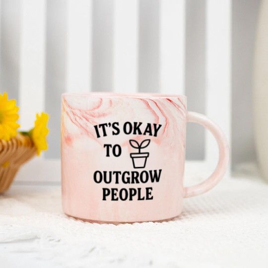 Encouraging Plant Growth Motivational Design Marble Mugs