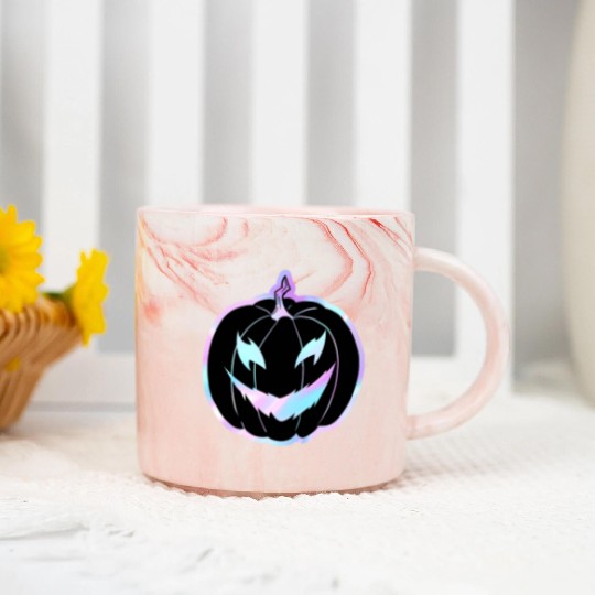 Glow-In-The-Dark Jack-o-Lantern Marble Mugs