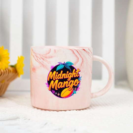 Nighttime Mango Bright Design Marble Mugs