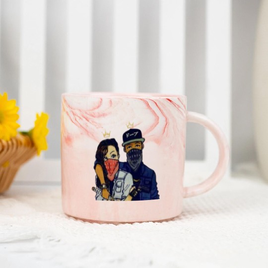 Urban Rebels Masked Duo Marble Mugs Design