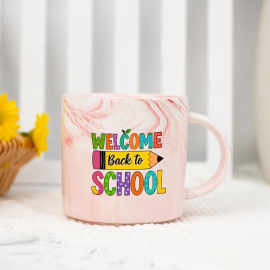 Welcome Back to School Marble Mugs
