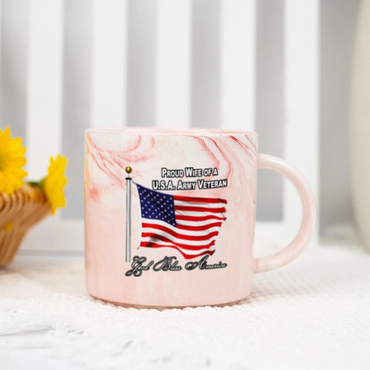 Proud Wife Of A US Army Veteran Marble Mugs
