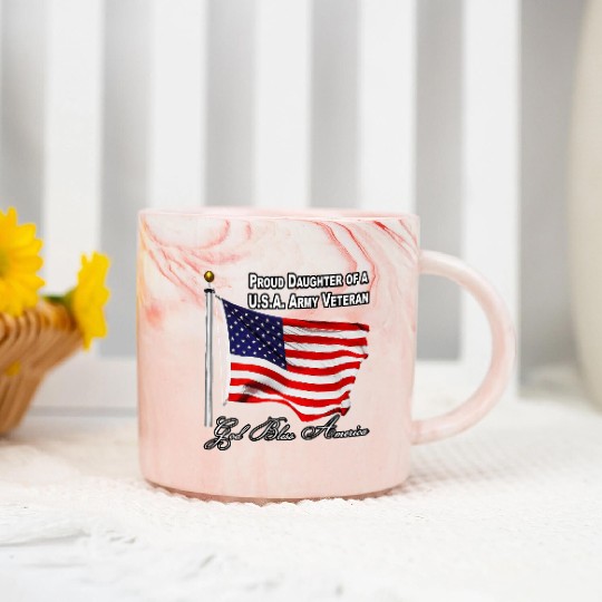 Proud Daughter Of A US Army Veteran Marble Mugs