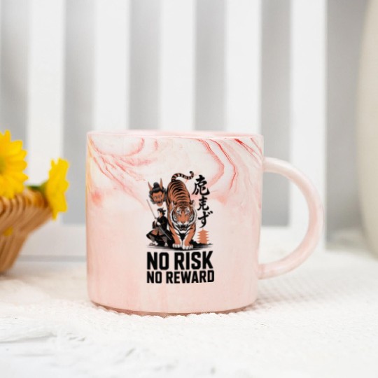 Samurai and Tiger no risk no reward Marble Mugs