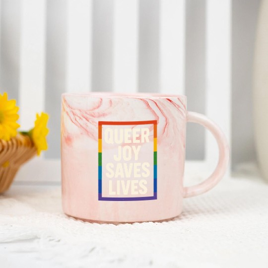 Queer Pride Queer Joy LGBTQ+ Affirmation Trans Marble Mugs