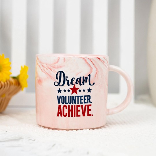 Dream Volunteer Achieve 2026 Inspiration Design  Marble Mugs