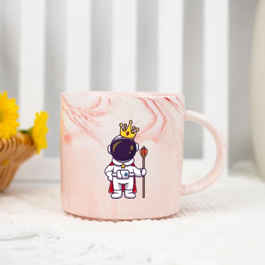 Royal Astronaut Kid Design Marble Mugs