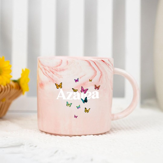 AZALEA - beautiful girl name with cute butterflies Marble Mugs