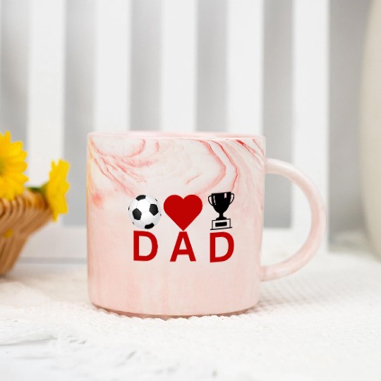 Soccer Love Dad Crown Design – Father’s Day Gift Marble Mugs