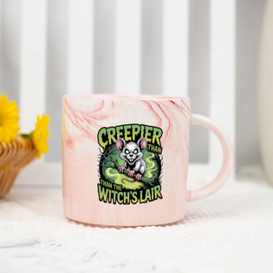 Creeper Mouse in Witch's Lair Design Marble Mugs
