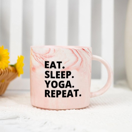 Eat Sleep Yoga: Yoga Apparel & Mindful Merch Marble Mugs