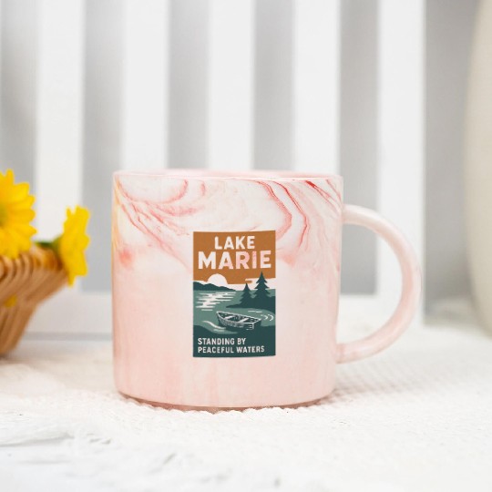 Lake Marie: Standing By Peaceful Waters Marble Mugs