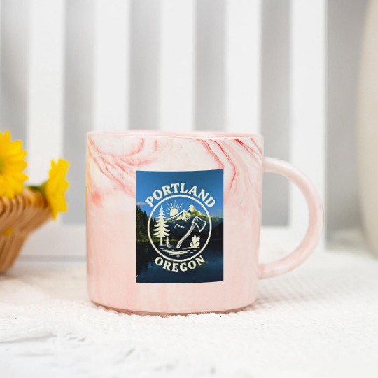 Portland, Oregon (B) Marble Mugs