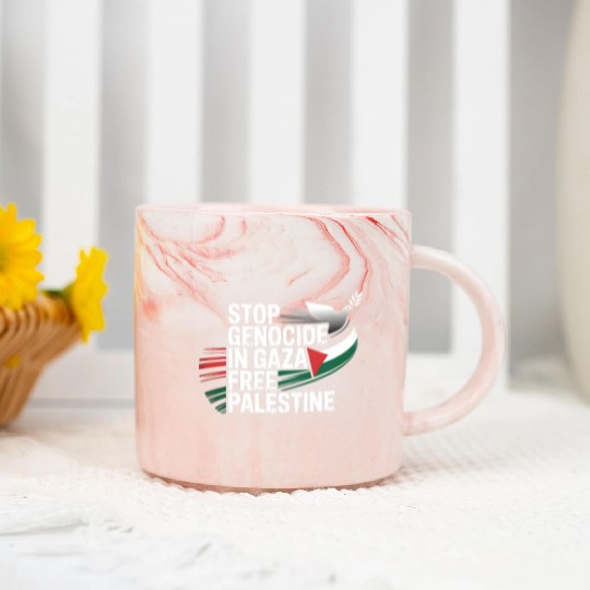 Free Palestine Now – End Genocide in Gaza Marble Mugs