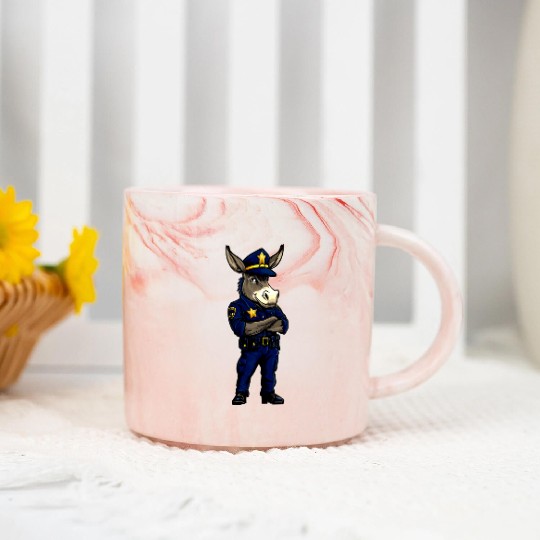 Police donkey Marble Mugs