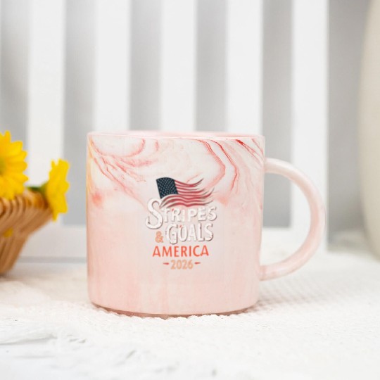 Stars, Stripes & Goals – USA Soccer World Cup 2026 Marble Mugs