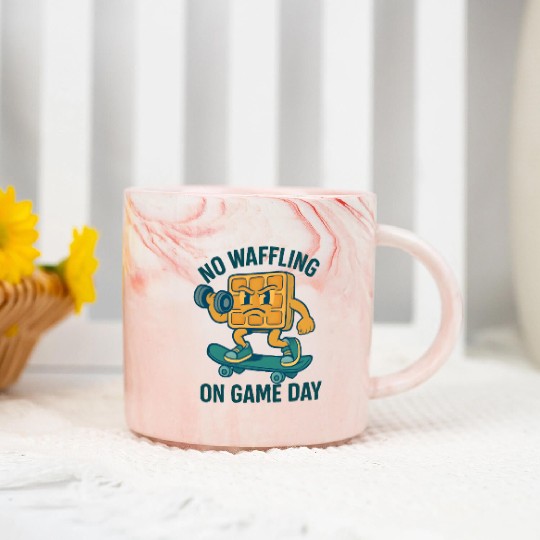 Waffle Character Skateboard Design Marble Mugs