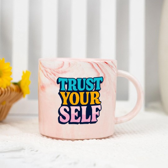 Inspirational Self-Trust Quote Design Marble Mugs
