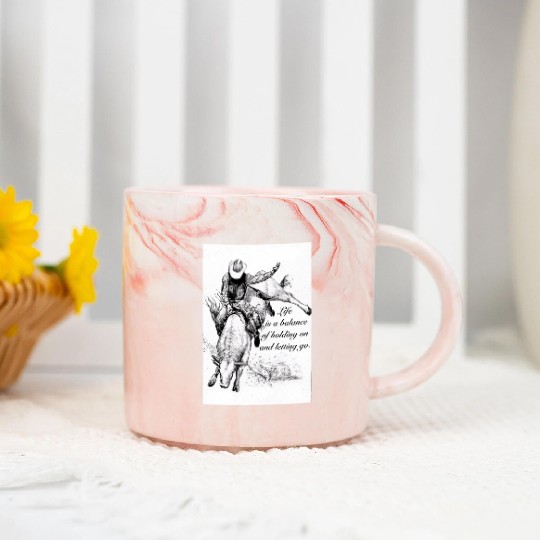Cowboy Rodeo Rider Inspirational Design Marble Mugs