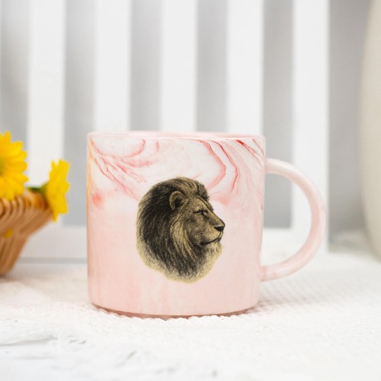 Pencil Majesty Classic Lion Profile Marble Mugs