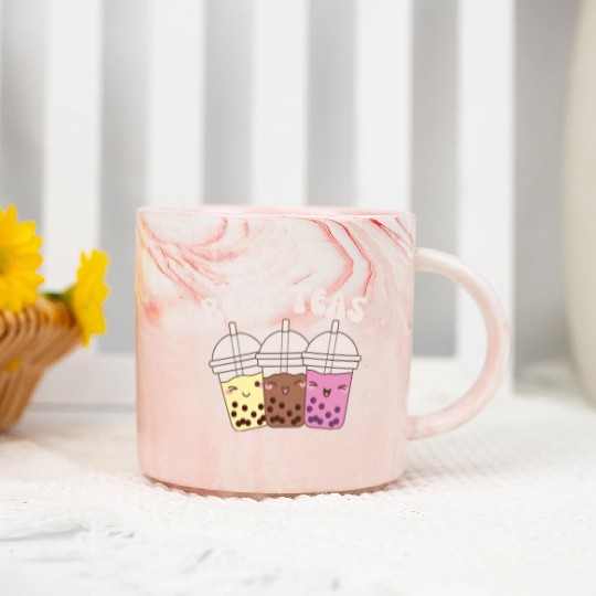 Best-Teas Cute Kawaii Bubble Tea Boba Tea Marble Mugs