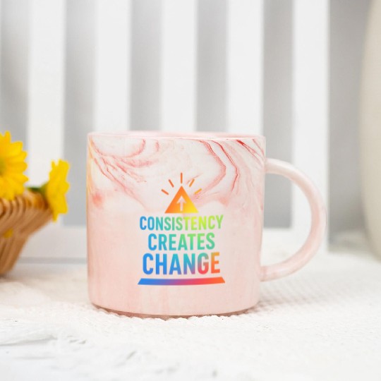 Inspirational Growth Triangle Design Marble Mugs