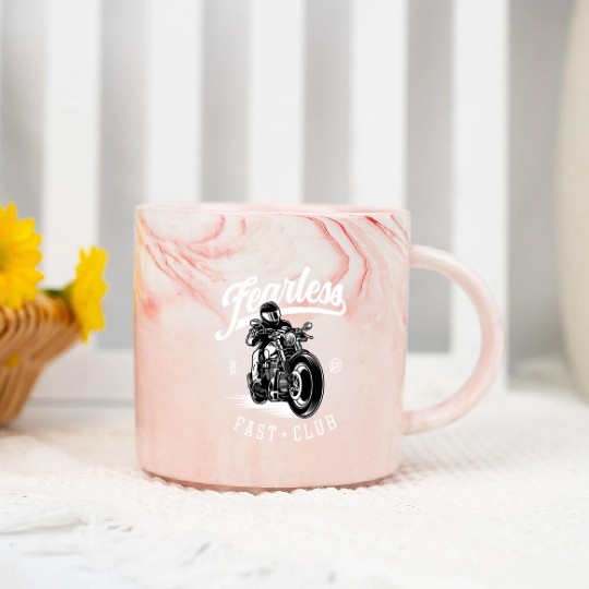 Fearless Motorcycle Club Logo Design Marble Mugs