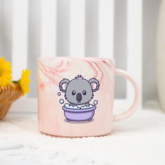 Cute Koala Bear Taking a Bubble Bath Relaxing  Marble Mugs