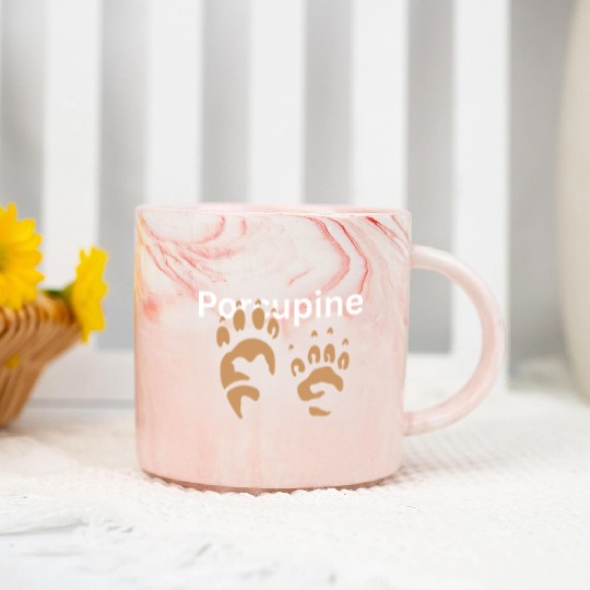Paraguine Paw Prints Animal Design Marble Mugs
