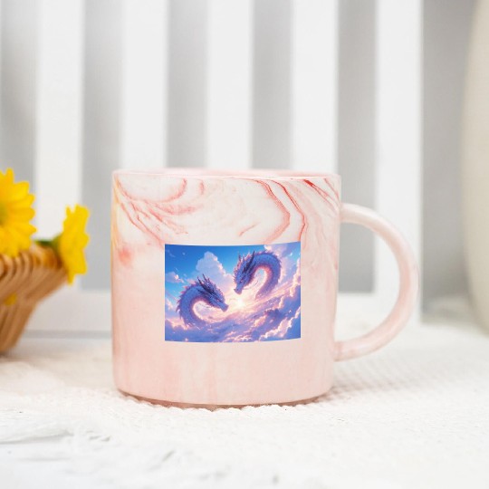 Celestial Dragon Duo Marble Mugs