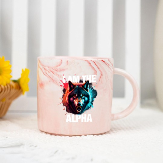 I Am The Alpha Wolf Marble Mugs