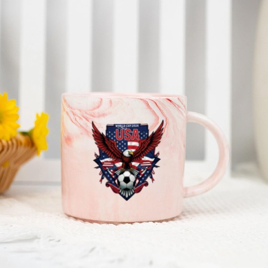 USA Soccer World Cup 2026 Eagle Patriotic Apparel Marble Mugs