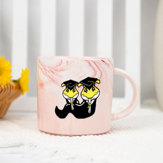 2 Caterpillar school graduation passed two College Marble Mugs