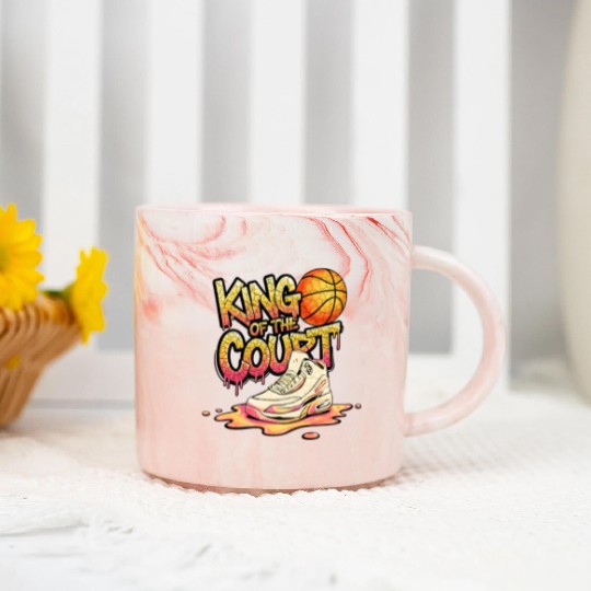 King of the Court Basketball Street Art Design Marble Mugs